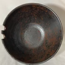 Ceramic Ramen noodle bowl chopstick bowl with rusty metal glaze. Preowned.