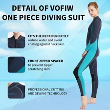 Premium Women 3mm Neoprene Wetsuit Full Body Diving Suit Front Zip Wetsuit