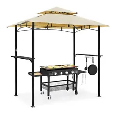 8' x 5' Grill Gazebo Grill Canopy 2 Tier BBQ Gazebo Shelter for Patio Backyard