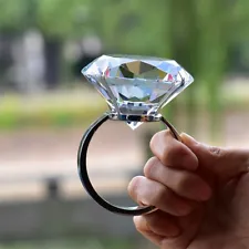 Wedding decoration crystal big diamond ring proposal home ornaments party gifts