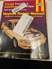 Haynes Toyota Corolla & Geo/Chevrolet Prizm 1993-2002 All Models Repair Manual (For: 2000 Chevrolet Prizm)