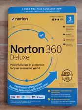 NORTON 360 DELUXE 2024 (3 DEVICE/1 YEAR) INTERNET SECURITY, VPN New Ships FAST !