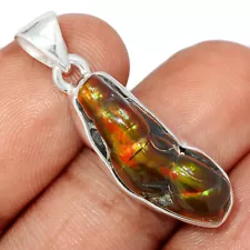 Natural Mexican Fire Agate 925 Sterling Silver Pendant Jewelry CP52094