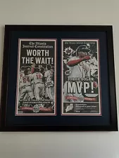 2021 Atlanta Braves World Series AJC Framed Newspaper