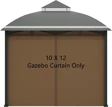 Gazebo Privacy Curtain Universal 10’X12’ Gazebo Curtains Waterproof Outdoor Priv