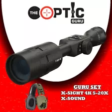 GURU SET: ATN X-Sight 4K Pro 5-20x Smart Day/Night Rifle Scope + X-Sound