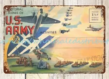 1939 U.S. Army Camp Life preparing for war metal tin sign old signs sale