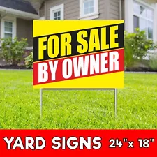 FOR SALE BY OWNER Yard Sign Corrugate Plastic with H-Stakes Lawn Sign Realtor