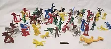 Vintage Marx Pioneers Cowboys & Indians Calvery & Horses ~ 60+ Pieces