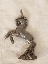 Vintage 4.25" Pewter Unicorn Figurine