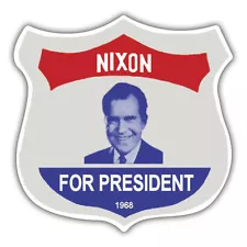 retro nixon for president sticker shield 85mm x 85mm reproduction