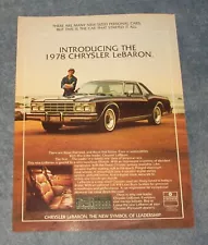 1978 Chrysler LeBaron Vintage Ad "There Are Many New-Sized Personal Cars."