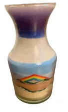 Vintage Sand Art Candle SouthWestern Mountains Sand Painting Votive Rainbow