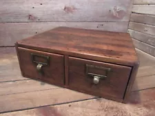 VINTAGE INDUSTRIAL OFFICE 2 DRAWER WOOD FILE CABINET - BEAUTIFUL!