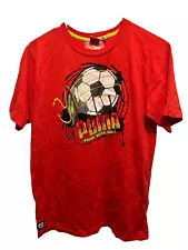 SALE Young Men’s Puma Red Soccer Ball Graphic Tee Size XL