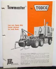 1977 Todco Towmaster Tractor Retriever Tow Truck Semi Conversion Data Sheet