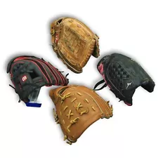 Lot 4 Baseball Glove Rawlings Mizuno And Wilson Sporting Equipment Brown Black