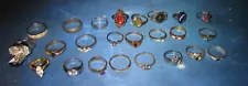 RING LOT OF 24 Costume Jewelry - 3 gold fill some missing stones ESTATE SALE