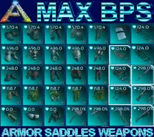 Ark PVE ASA Blueprints BP Shotgun Scuba Flak Ghillie Armor Rex Saddle Yuty Carch