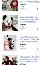 4 miniature teddy bears plush SPECIAL for LAURADEVIS only