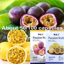 100 Purple/50 Yellow Passion fruit Seeds(Passiflora edulis)Vine passion flower□