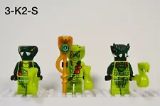 Lego Ninjago Green Snake Minifigures Lot of 3 Lasha Spitta Lizaru Serpentine