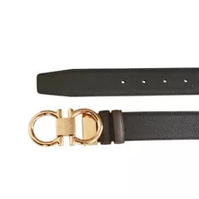 Black/Brown Reversible&adjustable Gancini belt-Ferragamo belts for men -120cm