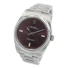 Rolex Oyster Perpetual Mens Watch Ref 14300 Red Grape Dial 36mm #W113872-1