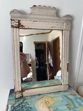 Antique Victorian Distressed Shabby Chic Painted Mirror