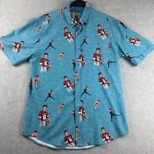 RSVLTS x Saved By The Bell Casual Dress Shirt AC Slater Button Down Large Blue