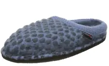 HAFLINGER Flair Dots Gletscher BLUE Arch Support Slipper US 7 8 EU 38 39