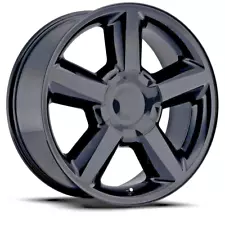 Fits 22" Tahoe LTZ Wheels Rims Gloss Black 5308 For Chevrolet Suburban 6x139.7 (For: Tahoe LTZ)