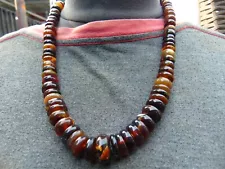 51 gr 65 beads 40 cm Necklace Indonesian Yellow Red Amber for Healing NE220