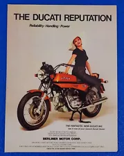 1975 DUCATI 860 VINTAGE MOTORCYCLE ORIGINAL PRINT AD "FANTASTIC AND NEW DUCATI"