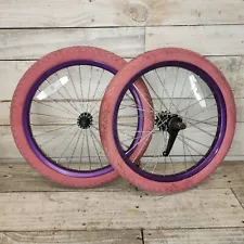 18" Bicycle Purple WheelSet Pink Tire Kid's BMX Bike Coaster Brake