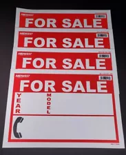 FOR SALE Sign 8" x 12" Pack of 4