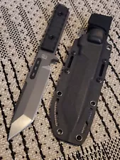 8mm Thick Tanto Fixed Blade Hunting Survival Knife - Kydex sheath