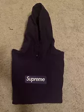 Supreme Box Logo Hooded Sweatshirt Hoodie Dark Purple FW23 Mens Size Large Used