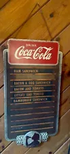 Vintage 1930's Drink Coca Cola Wood Menu Board