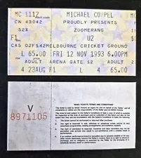 U2 - ZOO ZOOMERANG Tour Reproduction Concert TICKET ð️12 Nov 1993 MCG Melbourne