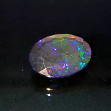 Natural Ethiopian Black opal Faceted Oval Shape Use For Jewelry Making. VFH