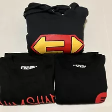 LOT OF 3 Eminem Slim Shady Black Hoodie & Sweatshirt Size Medium