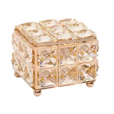 SQUARE CRYSTAL STYLE METAL WIND UP MUSIC BOX( MORE THAN 80 SONGS CHOICES )