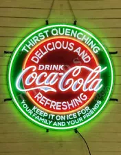 Delicious Coca Cola Coke 24"x24" Vivid LED Neon Sign Light Lamp With Dimmer