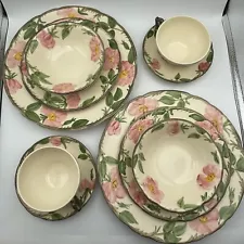 Franciscan Desert Rose SET for TWO Placesetting Plates Bowls Cups EUC USA