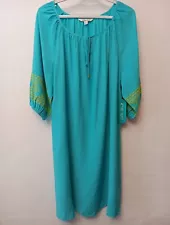 The Pioneer Woman Embroidered Sleeve Dress, Turquoise