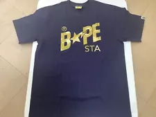 Authentic ape bape color camo bape sta logo tee t shirt navy blue men’s L new