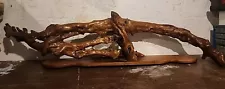 Driftwood Natural Wood Art Sculpture Mounted For Mantle Display Large 56" X 8"