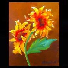 SUNFLOWERS 10x8 Original art painting Flower Floral Abstract SALE! Donna Francis