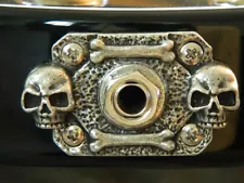 SKULL METAL JACK COVER fits BC RICH BICH guitar rectangle plate HAND MADE!